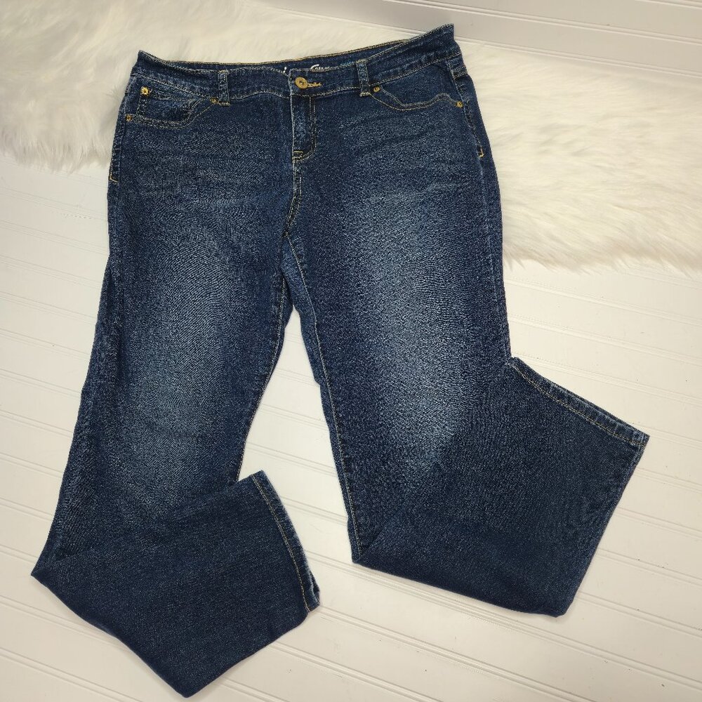 INC Denim Blue Jeans Women's Plus Size 16 Regular Fit Skinny Leg MidRise Stretch